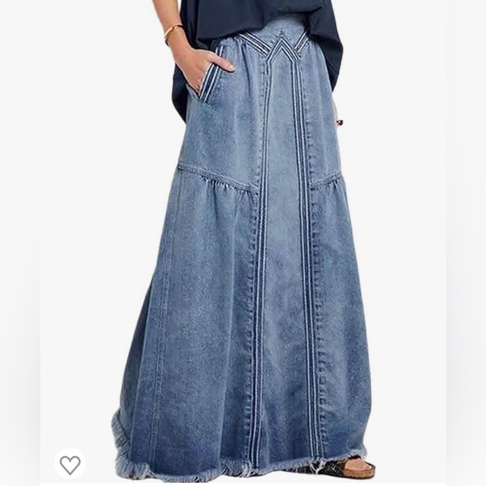 New denim maxi skirt